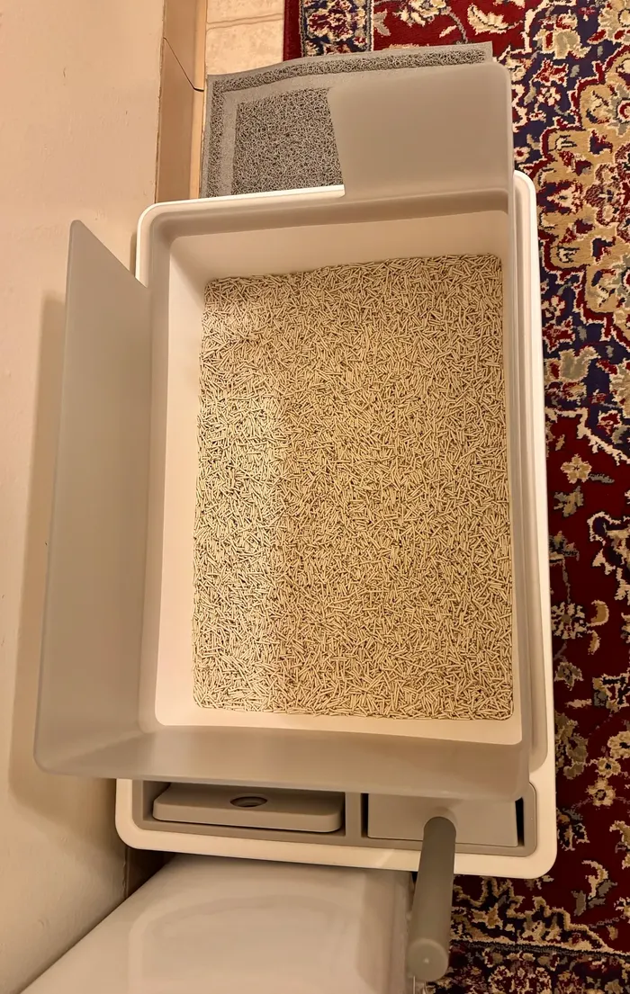 Kattenbak met RITCO bij een klant — Weinig stof